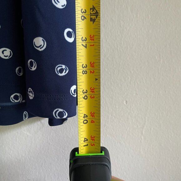 Talbots Women's Navy White Polka Dot Tie Sleeve Dress Ruffle Dress Size Small - Picture 11 of 11